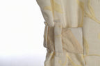 Ivory Embroidered Vine Sleeveless Maxi Dress | Sustainable Occasion Dress with Adjustable Waist