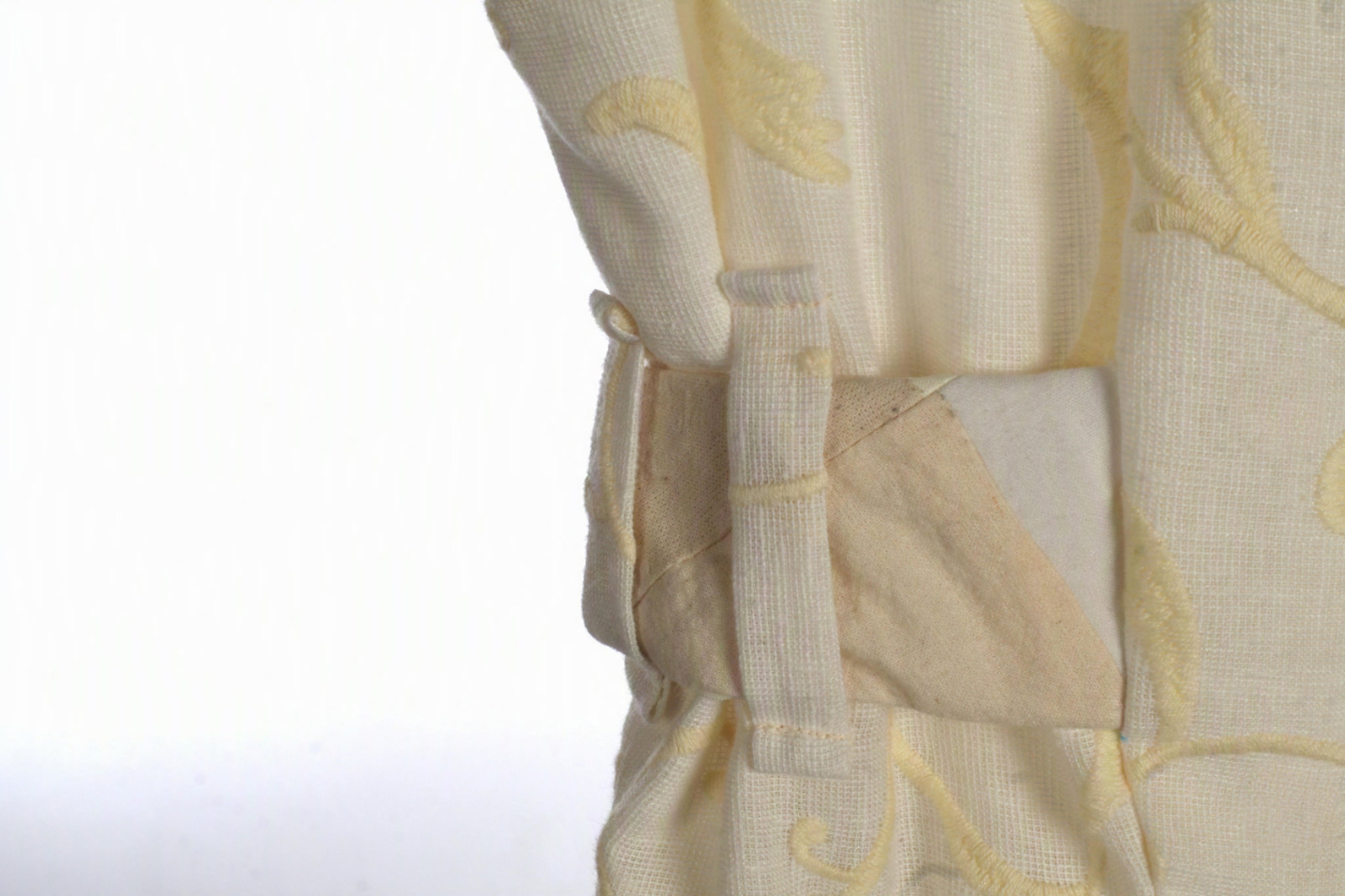 Ivory Embroidered Vine Sleeveless Maxi Dress | Sustainable Occasion Dress with Adjustable Waist