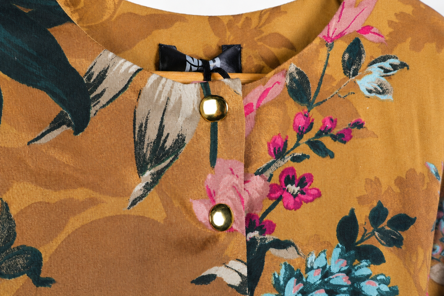 Mustard Botanical Floral Co-Ord Set | Sustainable Sleeveless Crop Top & Tiered Maxi Skirt