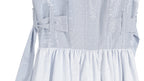 Powder Blue Floral Jacquard Sleeveless Maxi Dress | Sustainable Occasion Dress with Adjustable Waist
