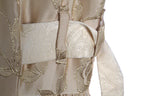 Champagne Floral Jacquard Sleeveless Maxi Dress | Sustainable Occasion Dress with Adjustable Waist