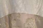 Champagne Floral Jacquard Sleeveless Maxi Dress | Sustainable Occasion Dress with Adjustable Waist