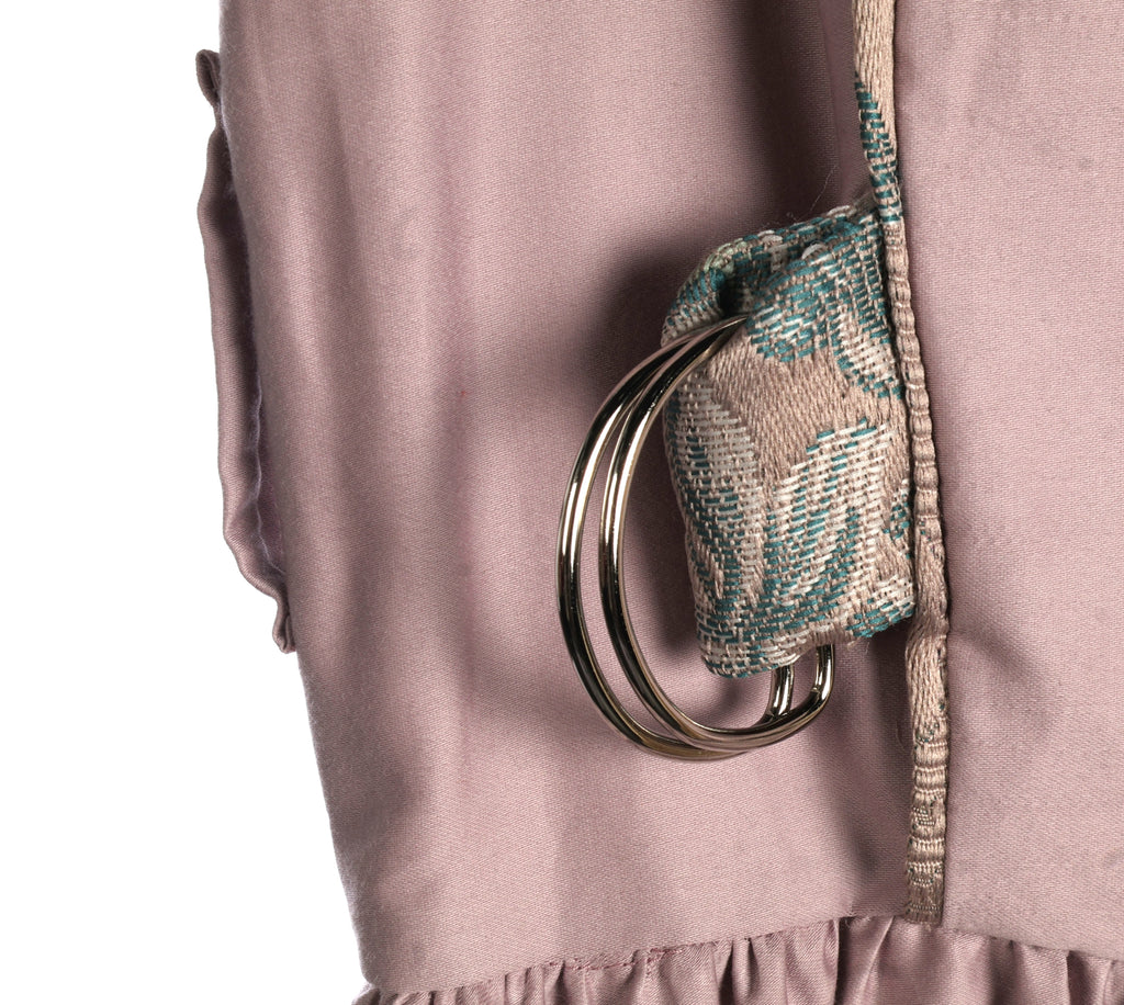 Blush Pink Sleeveless Maxi Dress | Sustainable Panelled Occasion Dress with Adjustable D-Ring Waist