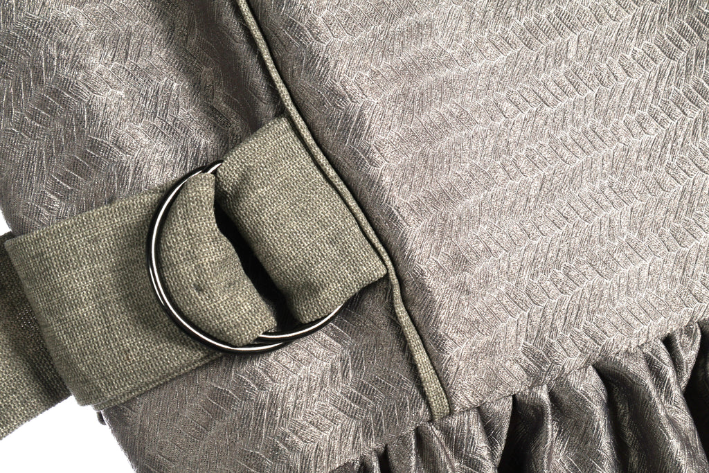 Charcoal Grey Sleeveless Maxi Dress | Sustainable Textured Occasion Dress with Adjustable D-Ring Waist