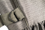 Charcoal Grey Sleeveless Maxi Dress | Sustainable Textured Occasion Dress with Adjustable D-Ring Waist