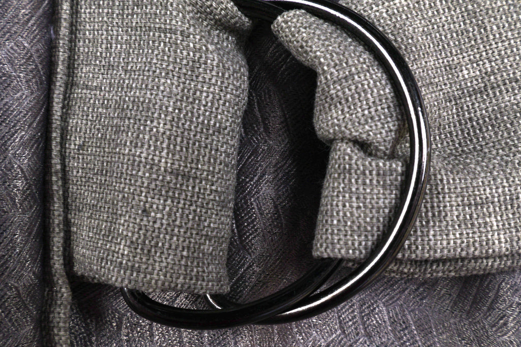 Charcoal Grey Sleeveless Maxi Dress | Sustainable Textured Occasion Dress with Adjustable D-Ring Waist