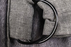 Charcoal Grey Sleeveless Maxi Dress | Sustainable Textured Occasion Dress with Adjustable D-Ring Waist