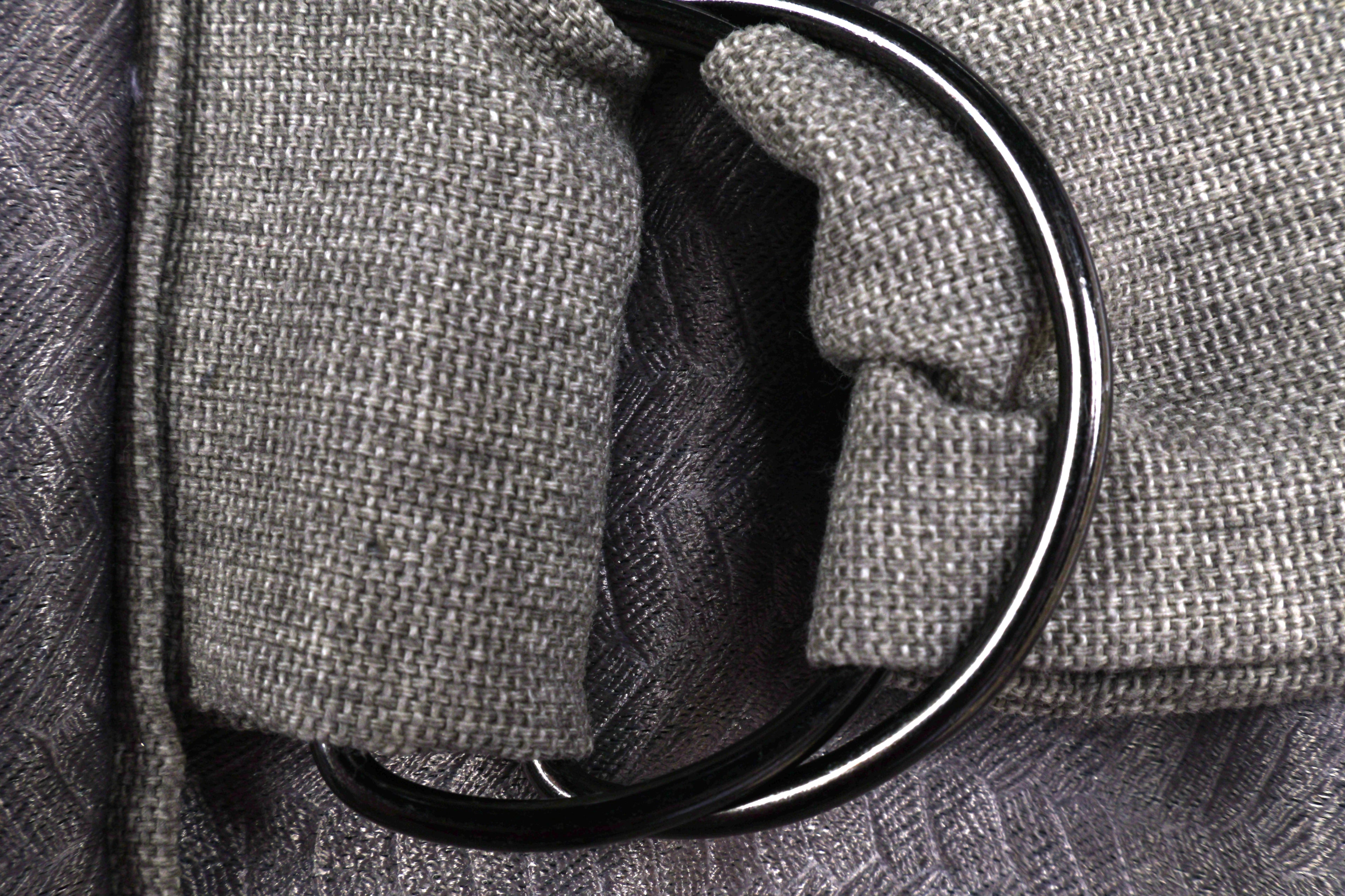 Charcoal Grey Sleeveless Maxi Dress | Sustainable Textured Occasion Dress with Adjustable D-Ring Waist