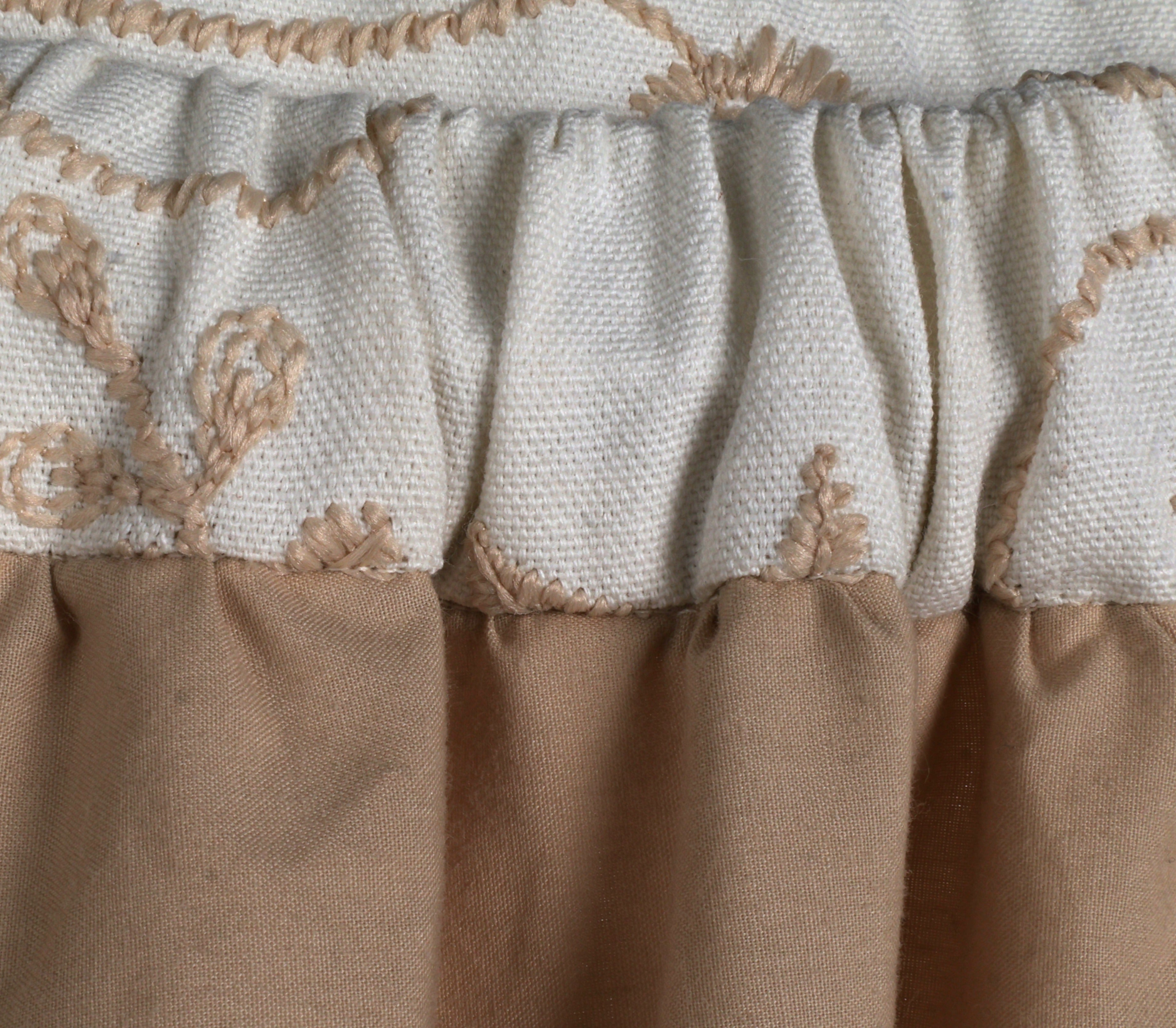 Neutral Embroidered Vine Co-Ord Set | Sustainable Sleeveless Crop Top & Tiered Maxi Skirt