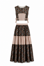 Geometric Diamond Print Co-Ord Set | Sustainable Sleeveless Crop Top & Tiered Maxi Skirt