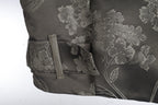 Silver Grey Floral Jacquard Co-Ord Set | Sustainable Sleeveless Crop Top & Maxi Skirt