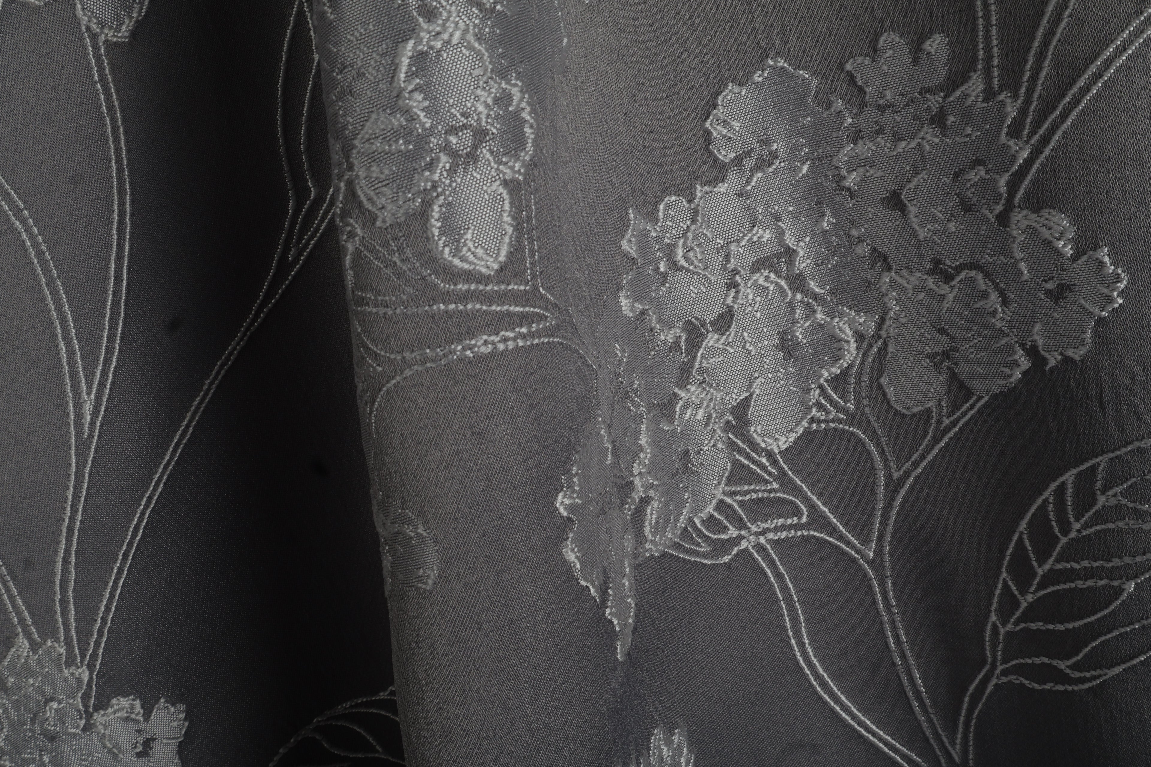 Silver Grey Floral Jacquard Co-Ord Set | Sustainable Sleeveless Crop Top & Maxi Skirt