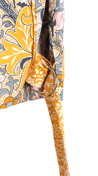 Golden Botanical Floral Co-Ord Set | Sustainable Sleeveless Crop Top & Tiered Maxi Skirt
