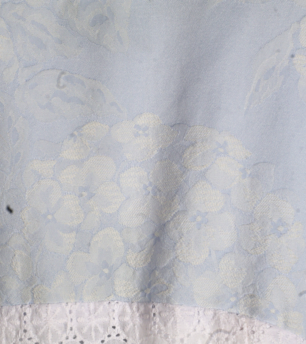 White Broderie Maxi Dress | Sustainable Sleeveless Occasion Dress with Floral Jacquard Waist Ties