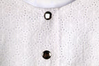 White Broderie Maxi Dress | Sustainable Sleeveless Occasion Dress with Floral Jacquard Waist Ties