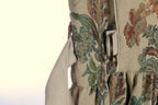 Vintage Floral Maxi Dress | Sustainable Sleeveless Botanical Print Occasion Dress with D-Ring Waist Detail