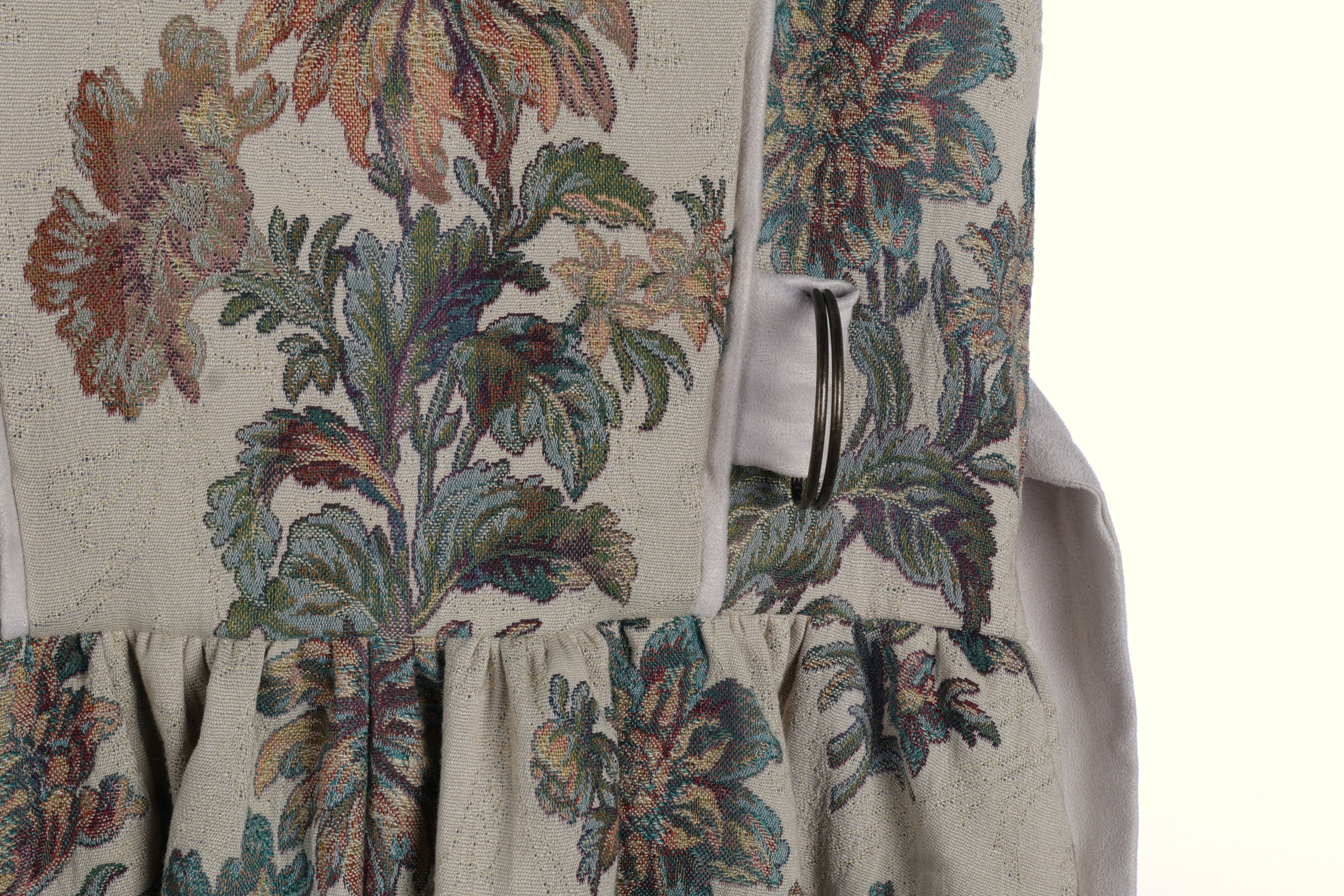 Vintage Floral Maxi Dress | Sustainable Sleeveless Botanical Print Occasion Dress with D-Ring Waist Detail