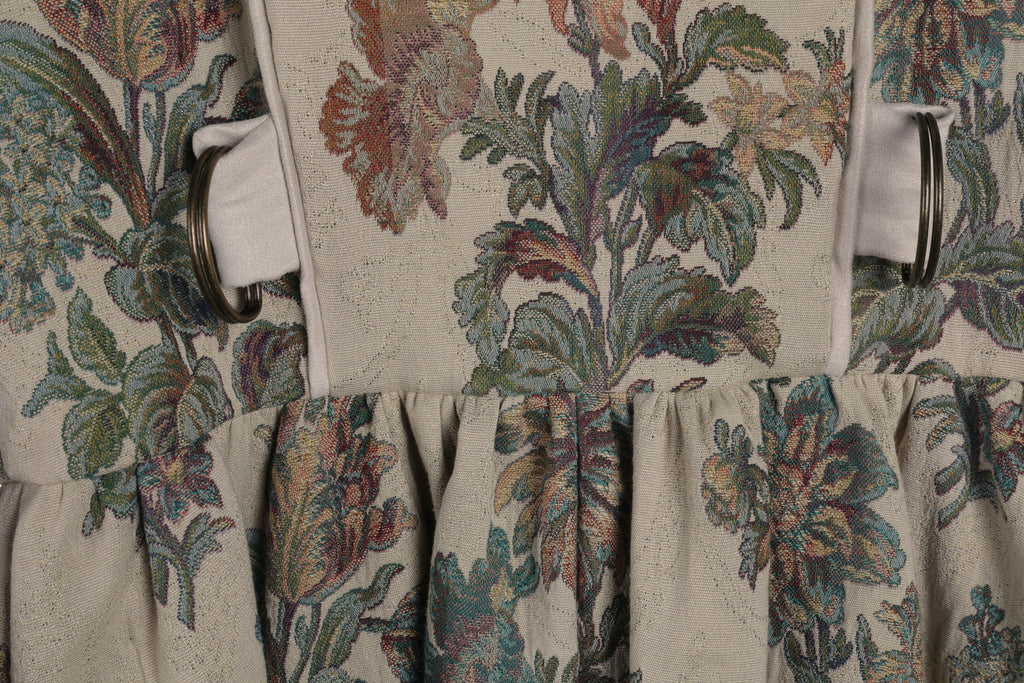 Vintage Floral Maxi Dress | Sustainable Sleeveless Botanical Print Occasion Dress with D-Ring Waist Detail