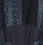 Midnight Jacquard Maxi Dress | Sustainable Sleeveless Occasion Dress with Contrast D-Ring Waist Ties