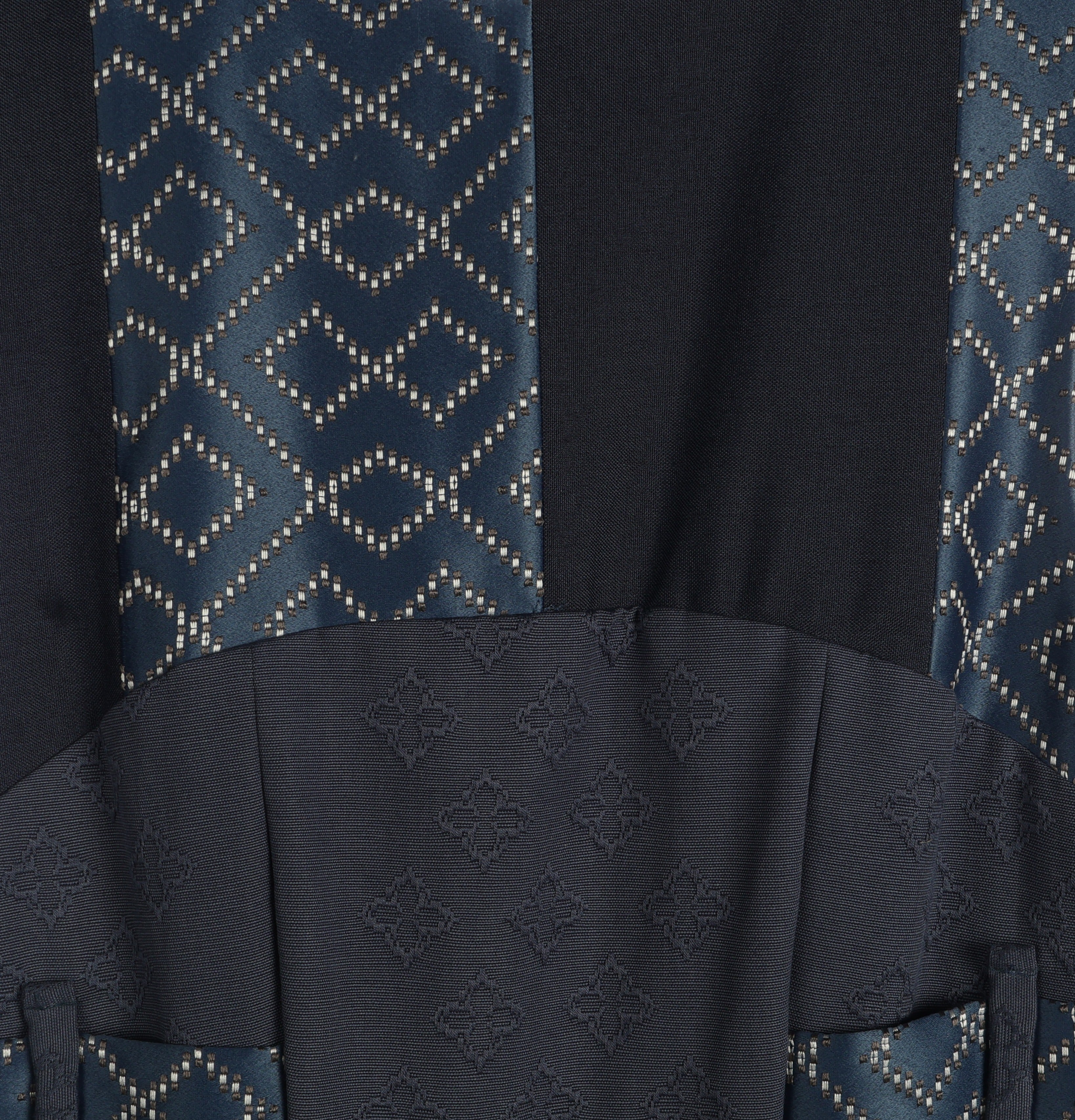 Midnight Jacquard Maxi Dress | Sustainable Sleeveless Occasion Dress with Contrast D-Ring Waist Ties