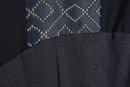 Midnight Jacquard Maxi Dress | Sustainable Sleeveless Occasion Dress with Contrast D-Ring Waist Ties