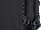 Midnight Jacquard Maxi Dress | Sustainable Sleeveless Occasion Dress with Contrast D-Ring Waist Ties