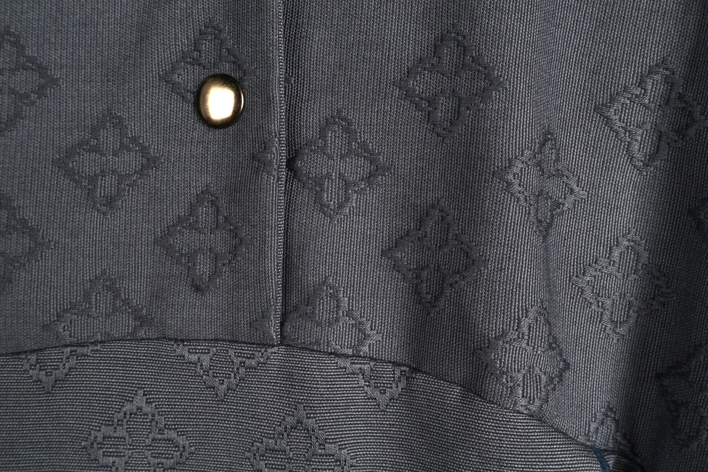 Midnight Jacquard Maxi Dress | Sustainable Sleeveless Occasion Dress with Contrast D-Ring Waist Ties