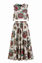 Bold Floral Co-Ord Set | Sustainable Sleeveless Crop Top & Maxi Skirt