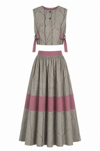 Woodland Print Co-Ord Set | Sustainable Sleeveless Crop Top & Maxi Skirt
