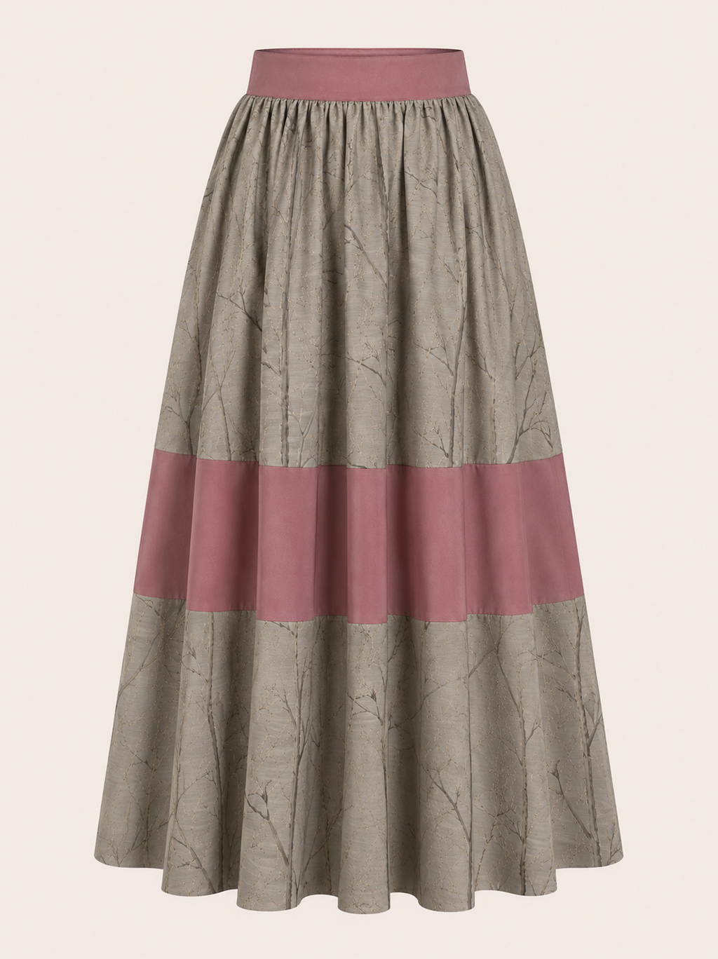 Woodland Print Co-Ord Set | Sustainable Sleeveless Crop Top & Maxi Skirt
