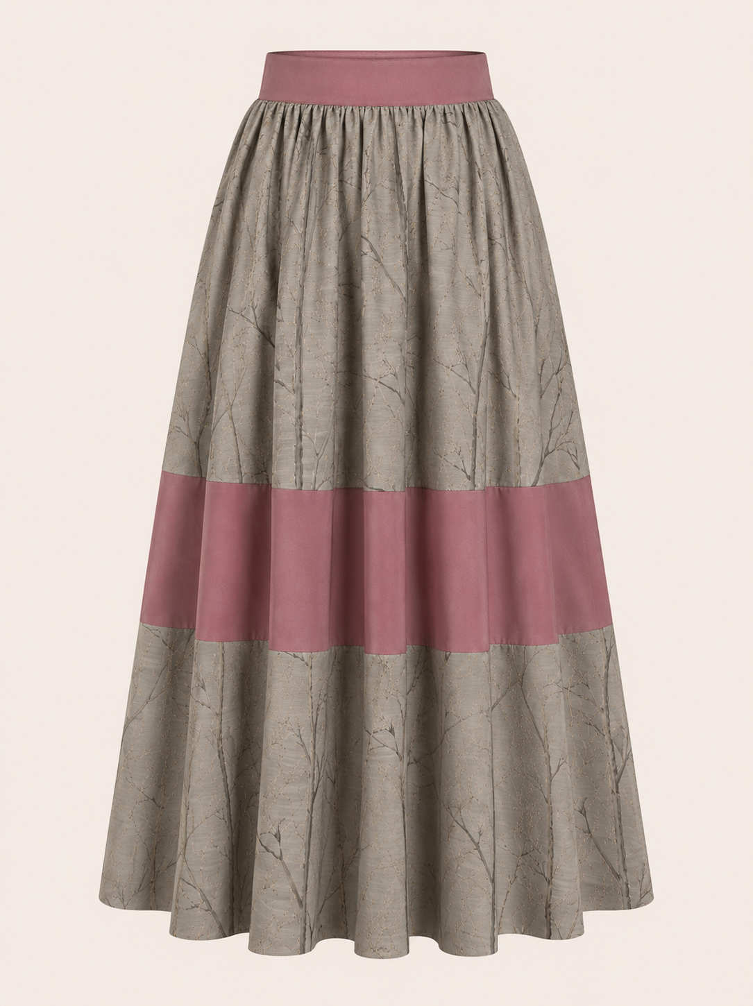 Woodland Print Co-Ord Set | Sustainable Sleeveless Crop Top & Maxi Skirt