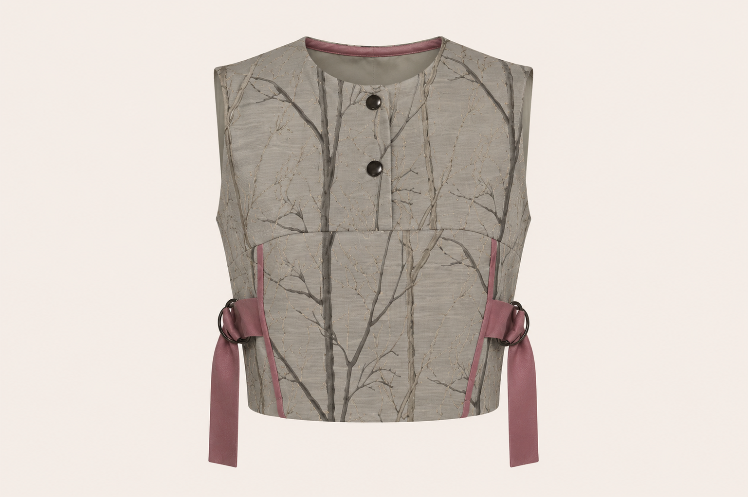 Woodland Print Co-Ord Set | Sustainable Sleeveless Crop Top & Maxi Skirt