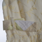 Ivory Embroidered Maxi Dress | Sustainable Sleeveless Occasion Dress with Patchwork D-Ring Waist Detail