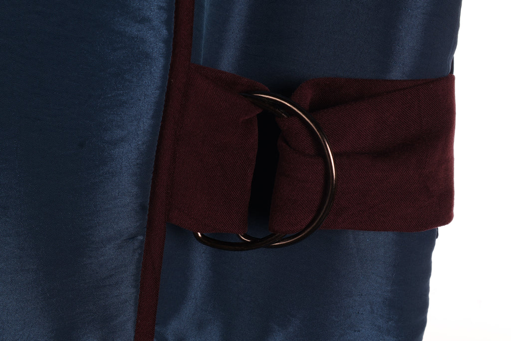 Midnight Blue Maxi Dress | Sustainable Sleeveless Occasion Dress with Contrast D-Ring Waist Detail
