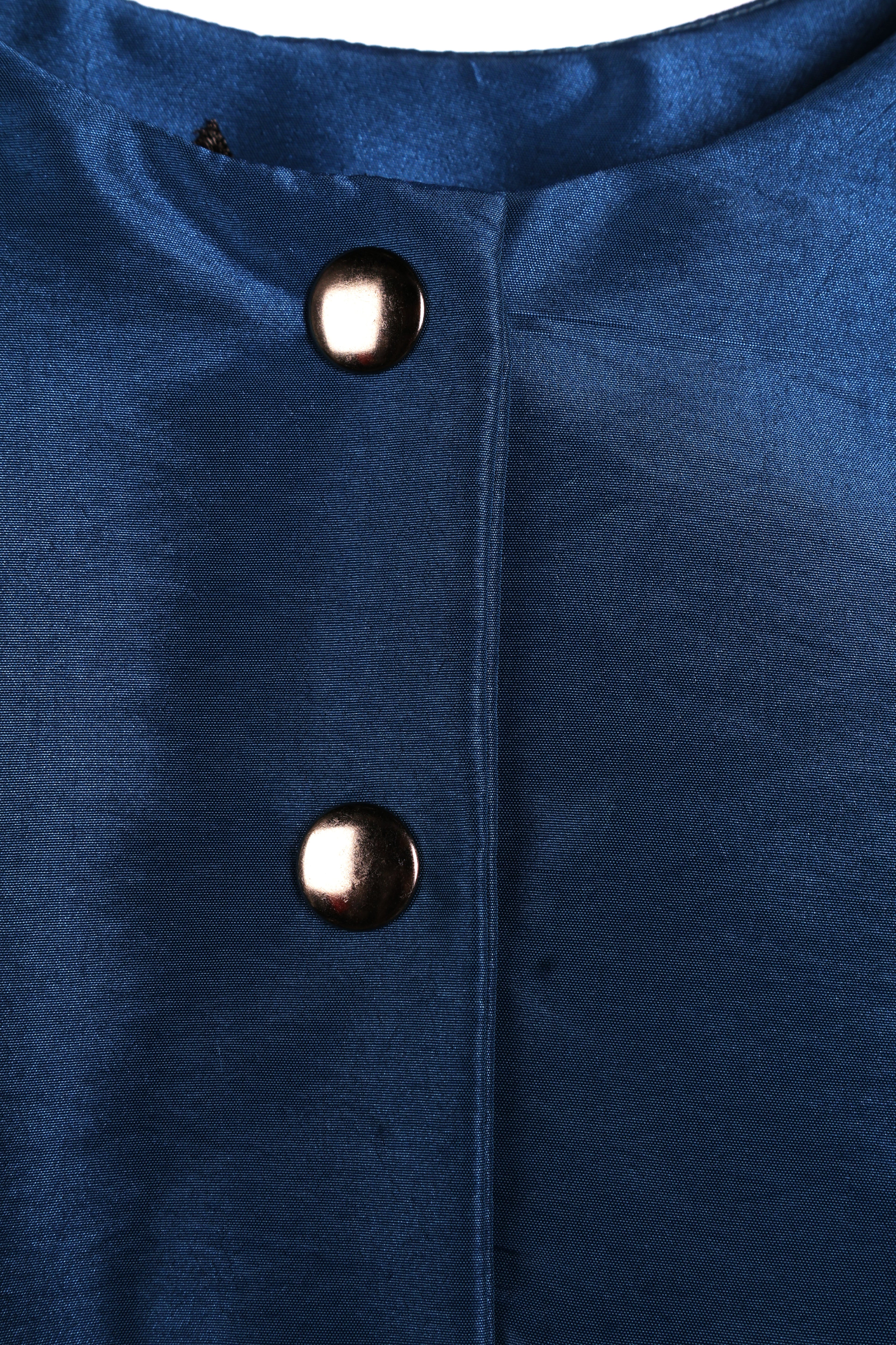 Midnight Blue Maxi Dress | Sustainable Sleeveless Occasion Dress with Contrast D-Ring Waist Detail