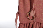 Blush Pink Maxi Dress | Sustainable Sleeveless Occasion Dress with Gold Embroidered Detail & D-Ring Waist