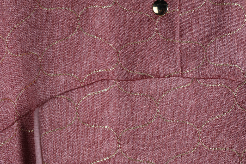 Blush Pink Maxi Dress | Sustainable Sleeveless Occasion Dress with Gold Embroidered Detail & D-Ring Waist