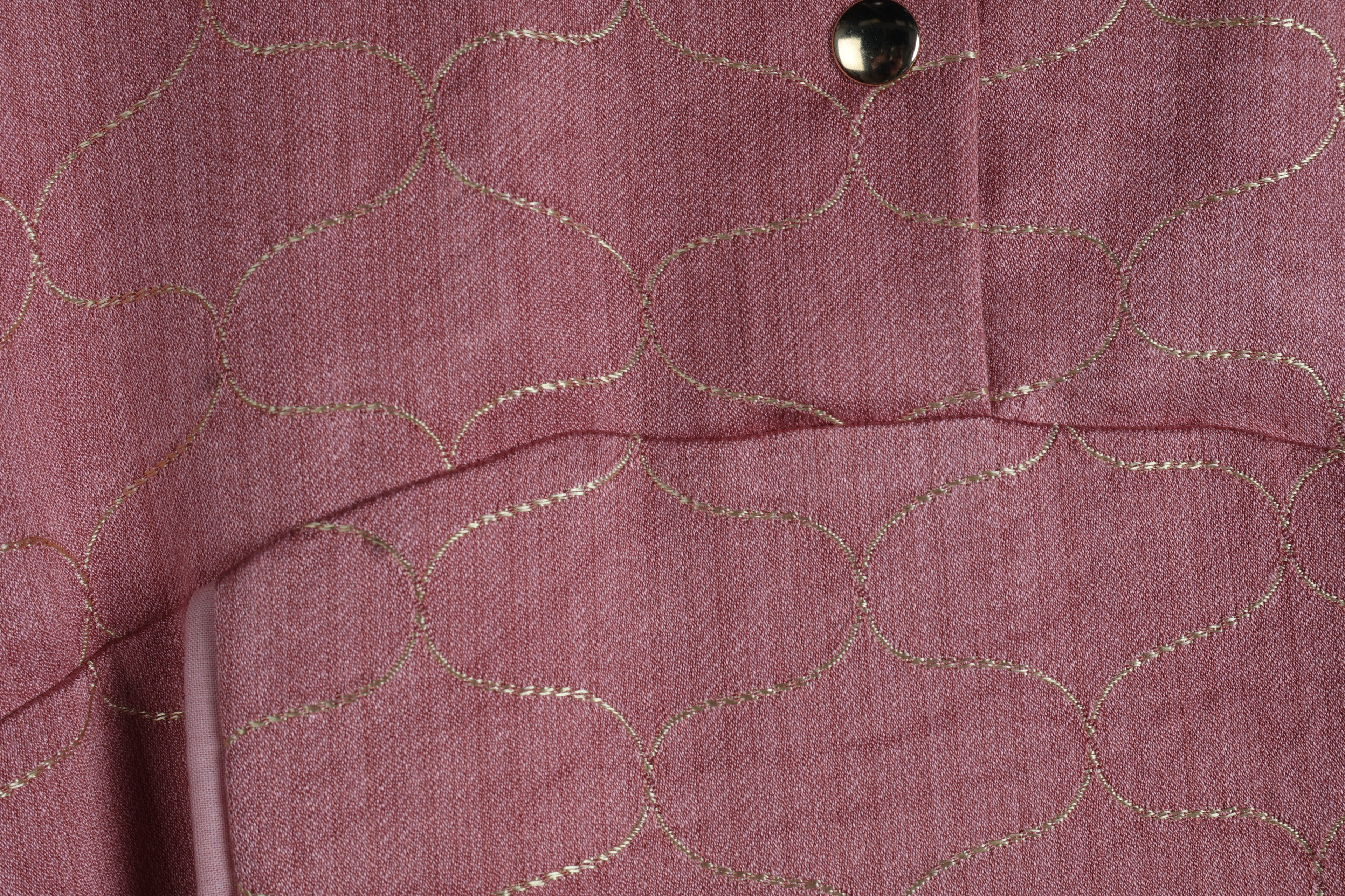 Blush Pink Maxi Dress | Sustainable Sleeveless Occasion Dress with Gold Embroidered Detail & D-Ring Waist
