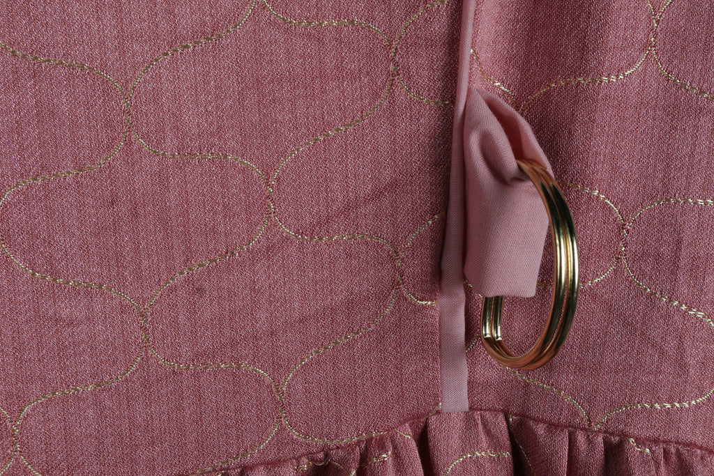 Blush Pink Maxi Dress | Sustainable Sleeveless Occasion Dress with Gold Embroidered Detail & D-Ring Waist