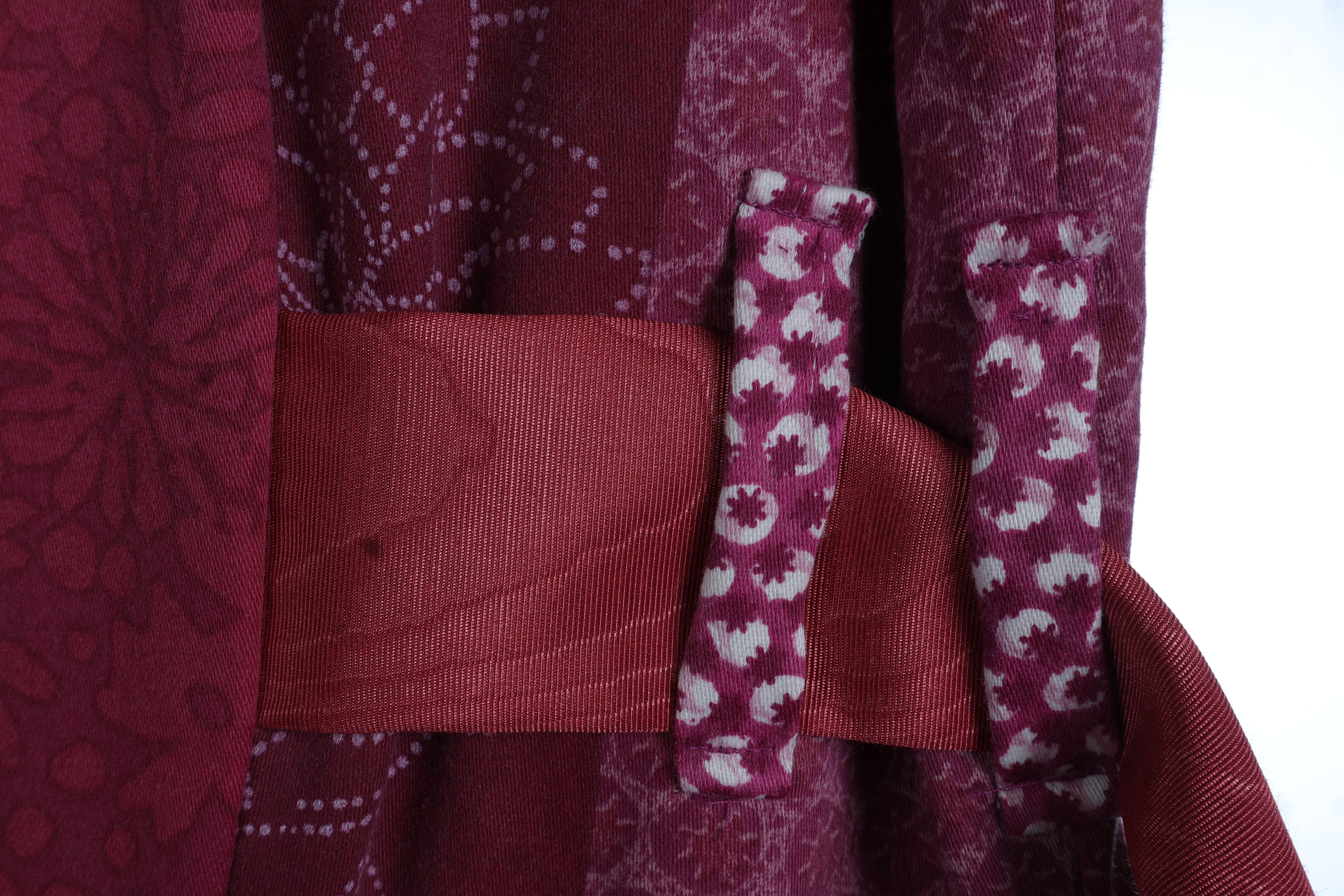 Burgundy Patchwork Maxi Dress | Sustainable Sleeveless Floral Occasion Dress with Adjustable D-Ring Waist
