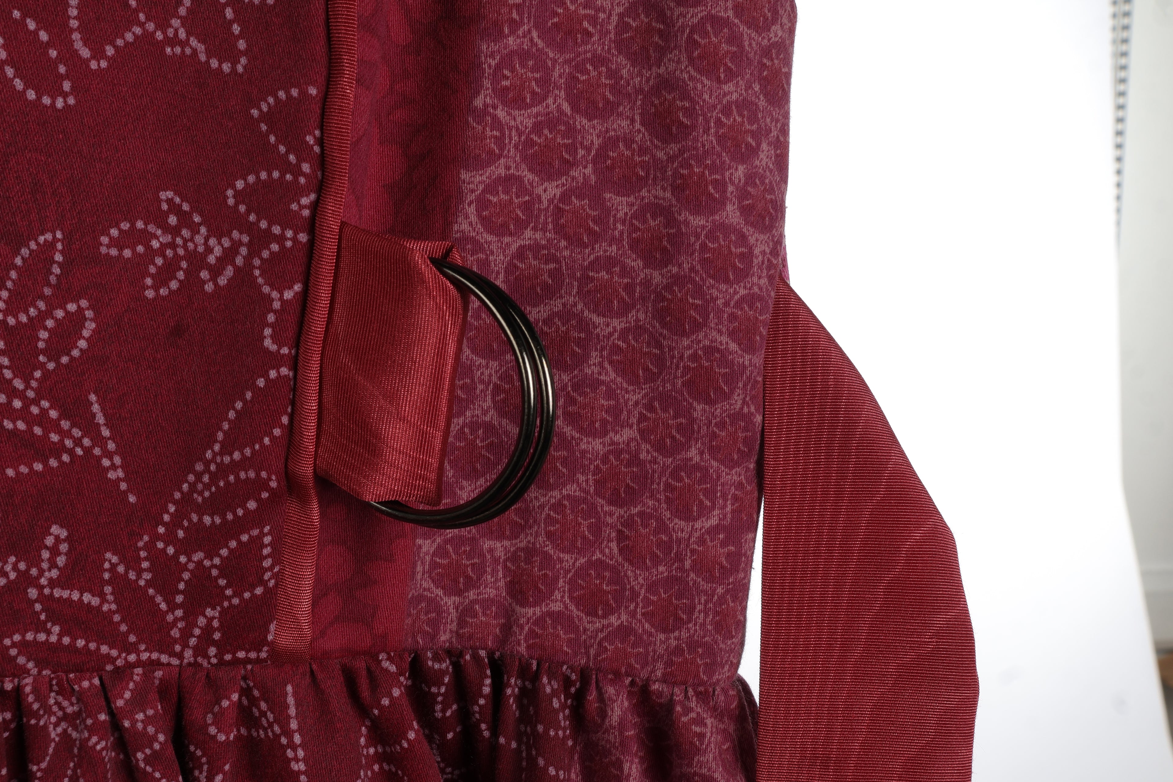 Burgundy Patchwork Maxi Dress | Sustainable Sleeveless Floral Occasion Dress with Adjustable D-Ring Waist