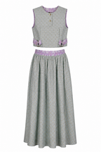 Sage Green Geometric Co-Ord Set | Sustainable Sleeveless Crop Top & Maxi Skirt