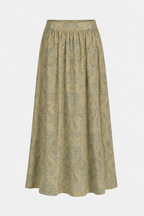 Soft Gold Paisley Co-Ord Set | Sustainable Sleeveless Crop Top & Maxi Skirt