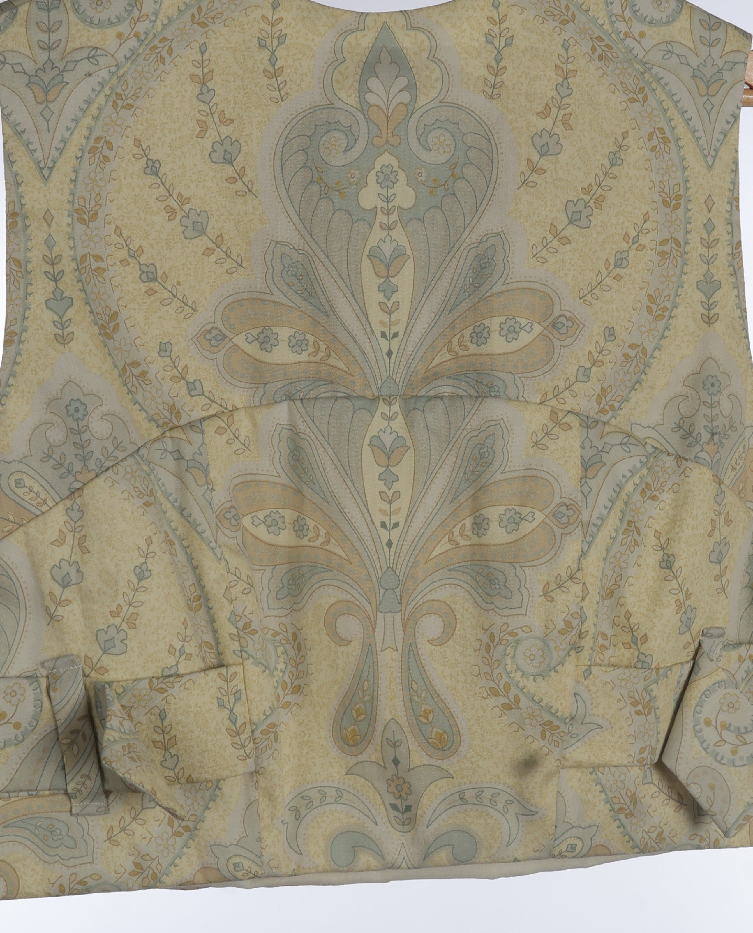 Soft Gold Paisley Co-Ord Set | Sustainable Sleeveless Crop Top & Maxi Skirt