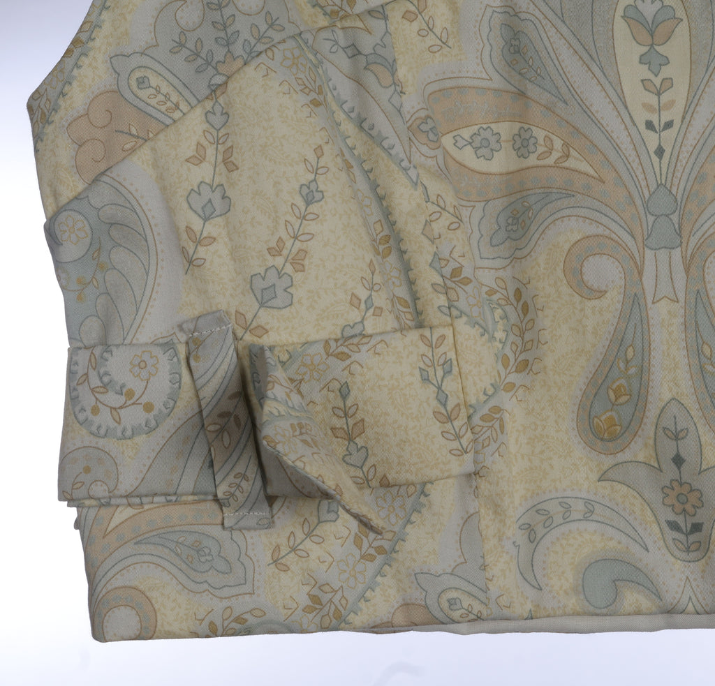 Soft Gold Paisley Co-Ord Set | Sustainable Sleeveless Crop Top & Maxi Skirt