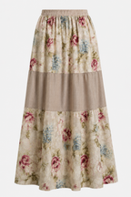 Vintage Floral Co-Ord Set | Sustainable Sleeveless Crop Top & Tiered Maxi Skirt