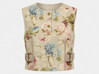 Vintage Floral Co-Ord Set | Sustainable Sleeveless Crop Top & Tiered Maxi Skirt