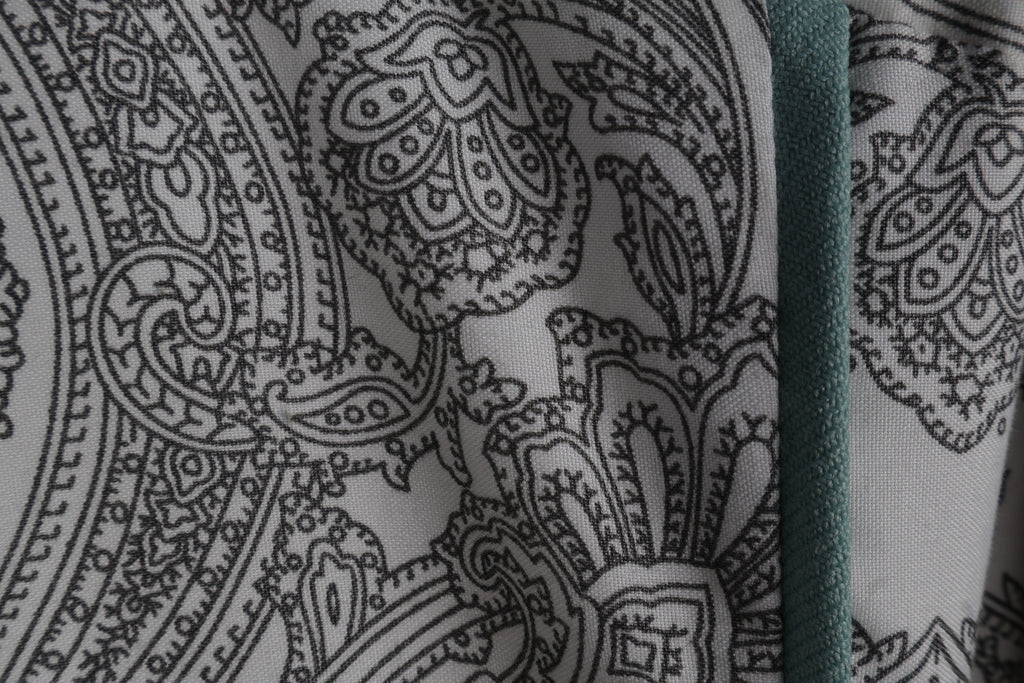 Grey Paisley Maxi Dress | Sustainable Sleeveless Occasion Dress with Sage Adjustable D-Ring Waist