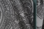 Grey Paisley Maxi Dress | Sustainable Sleeveless Occasion Dress with Sage Adjustable D-Ring Waist