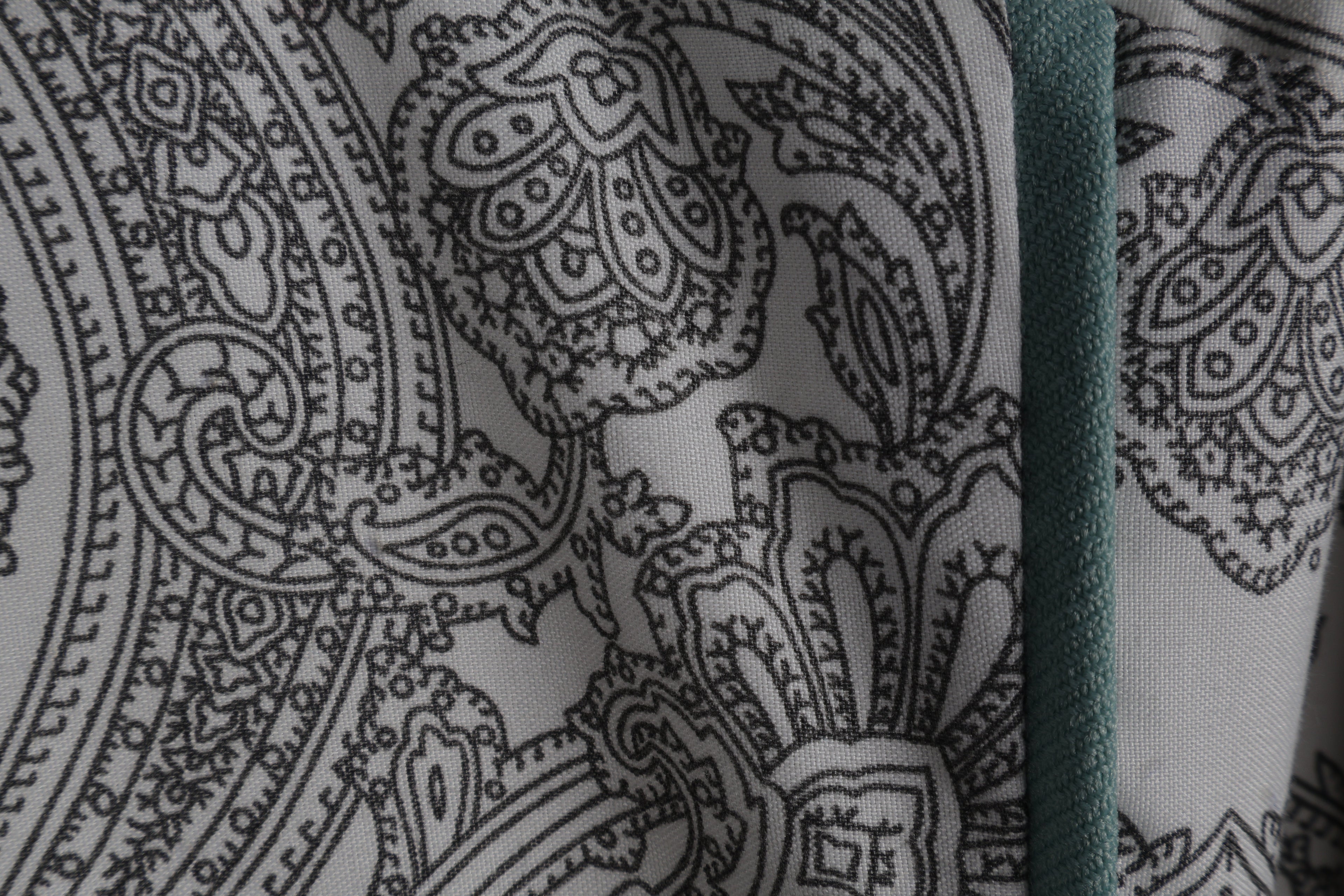 Grey Paisley Maxi Dress | Sustainable Sleeveless Occasion Dress with Sage Adjustable D-Ring Waist